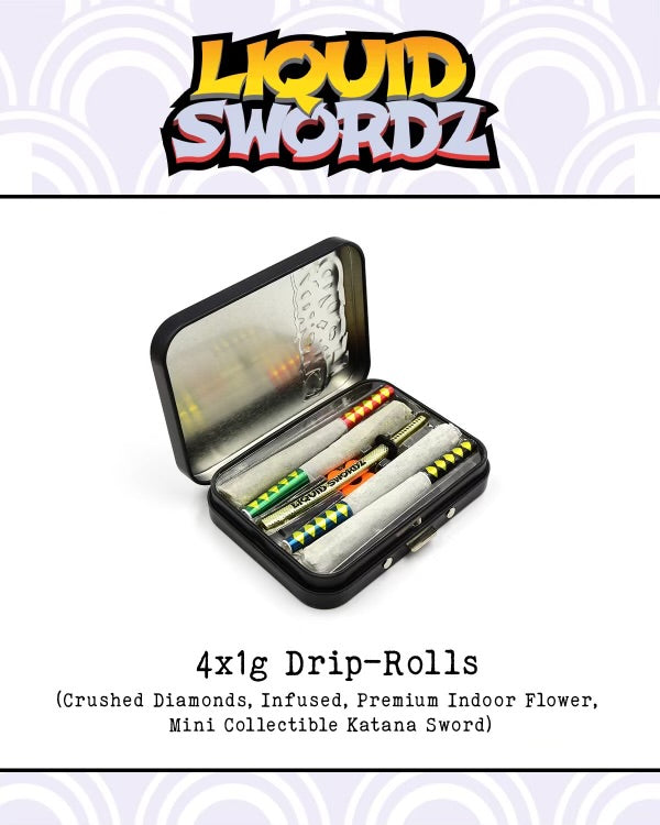 LIQUID SWORDZ- 4x- 1Gram Diamond infused preroll pack🔥🔥🔥🔥🔥🔥🔥🔥🔥