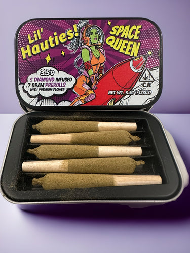 Lil Hauties- Diamond infused pre-rolls 5 in a pack (Space Queen)
