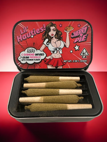 Lil Hauties- Diamond infused pre-rolls 5 in a pack (Cherry Pie)