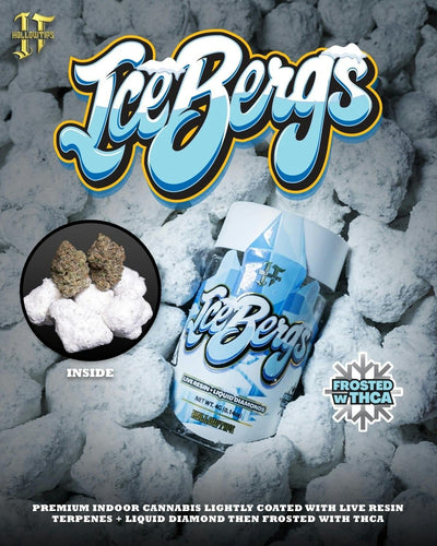 ICEBERGS (4g premium Flower Infused with Liquid Diamonds dusted with ThcA)